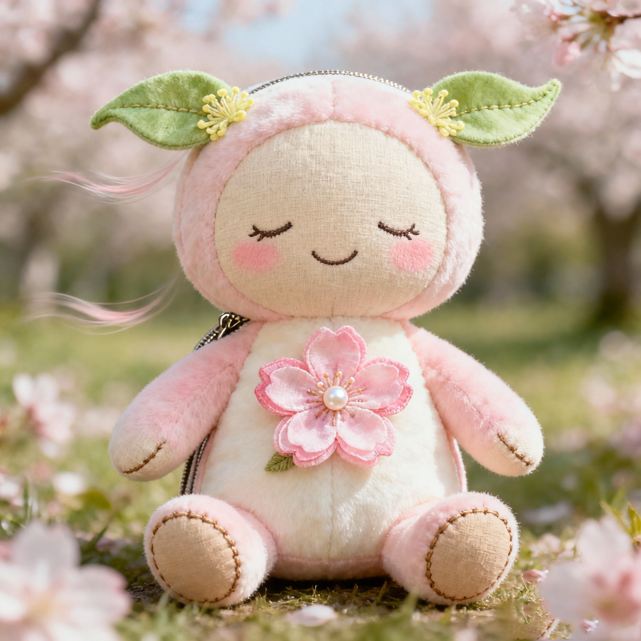 Adorable Peach Blossom Plush Toy