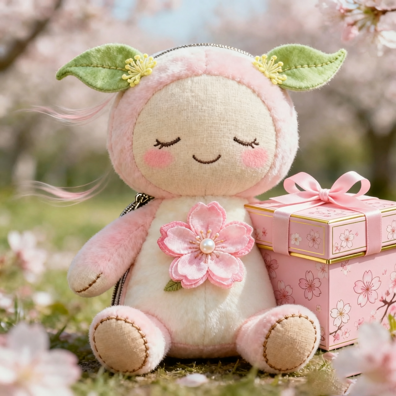 Adorable Peach Blossom Plush Toy